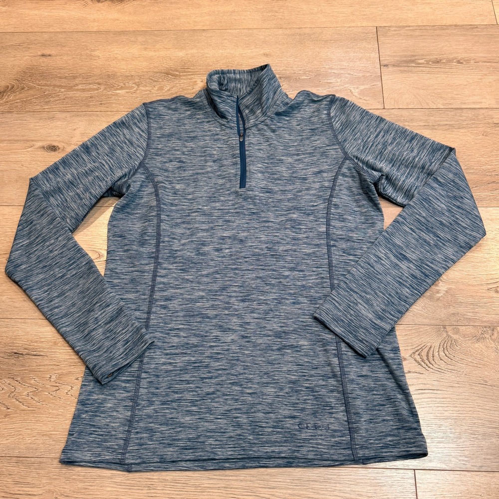 Orvis Womens Pullover 1/4 Zip Athletic Long Sleeve Top Blue Small S